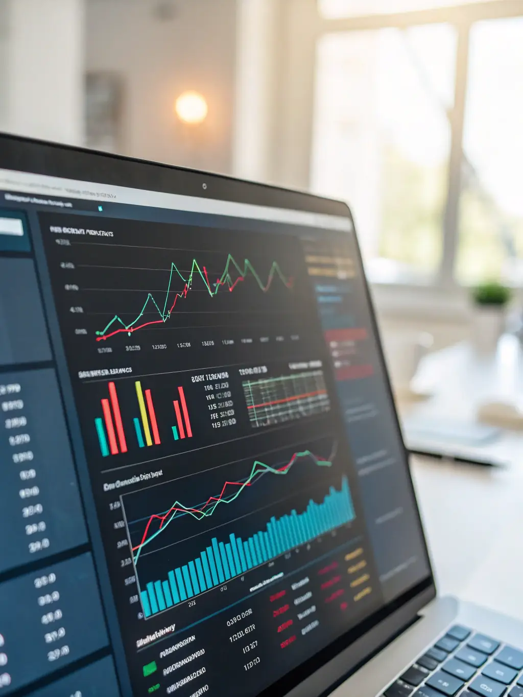 A graph showing financial growth and investment returns, displayed on a screen during a conference session.